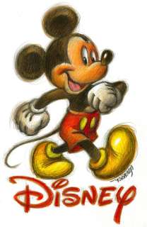 Joan Vizcarra - Mickey Mouse on his Way - "Disney" - Original Drawing - Hand Signed | Catawiki