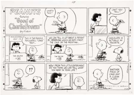 Charles Schulz Peanuts Sunday Comic Strip Original Art, dated 3-25-84 (United Features Syndicate, 1984). For - | Heritage