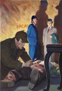 Classics Illustrated #110 A Study in Scarlet Sherlock Holmes Painted Cover Original Art (Gilberton, 1953). -