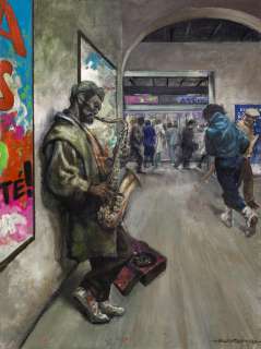 Buzzelli Guido - "Suonatore di sax nel Metrò | Urania Casa d’Aste