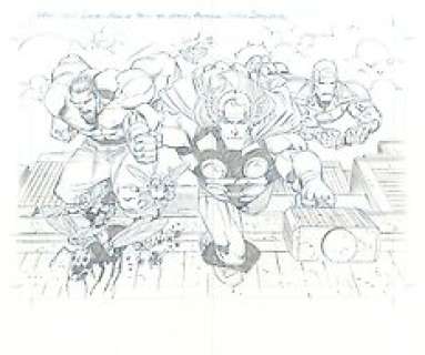 Captain America Joins The Mighty Avengers - Pat Olliffe - 22x17 - A2 - Splash Page - 1 Double Planche Splash publiée (DPS) - 2012 | Catawiki