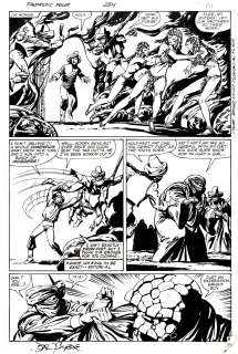 John Byrne - Fantastic Four #254 P 8 (Johnny Storm & the Thingâ Battle on a Planet in the Negative Zone!) 1983