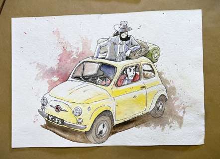 Zanella & Saras - 1 Original colour drawing - Lupin Terzo - 500 - 2024 | Catawiki