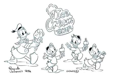 Venanzio, Pasquale - Original Concepts Drawings-Donald Duck & Nephews | Catawiki