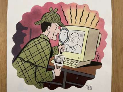 Seth - 1 Original colour drawing - Detective - 2001 | Catawiki