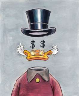 Tony Fernandez - Uncle Scrooge Inspired By René Magritte’s "Le paysage de Baucis" (1966) - Original Painting | Catawiki