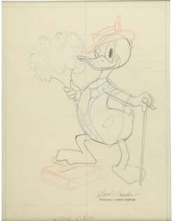 Carl Barks - 1 Original preliminary drawing - for porcelain figurine "Dude for a Day" after the oil painting - 1992 | Catawiki