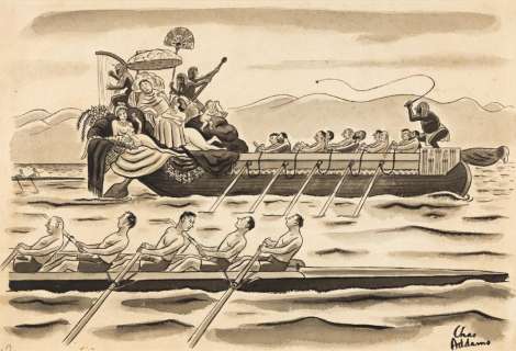 CHARLES ADDAMS (1912-1988) "I imagine it‘s the University of Southern California." [NEW YORKER / CARTOONS]