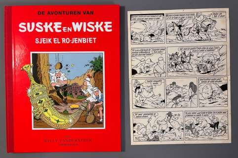 Vandersteen, Willy - 1 Original page + luxe album - Suske en Wiske 39 - Sjeik El Ro-Jenbiet - 1964 | Catawiki