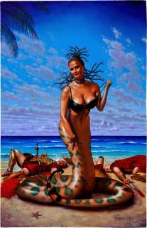 Fred Fields - Inquest Gamer Detailed Cover Painting - (Stunning Medusa Acrylic Cover!) 1999!