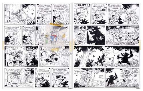 Macherot | Sibylline, planches n°7 et 8 Ã  l’encre de Chine… | Millon