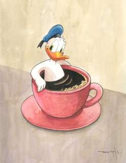 Jordi Juan Pujol - Donald Duck: It’s Coffee Time! - Original Painting | Catawiki
