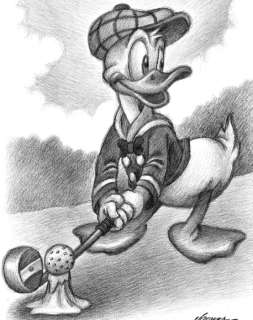 Joan Vizcarra - Donald Duck is Ready to Swing! - Original Pencil Drawing - Hand Signed | Catawiki