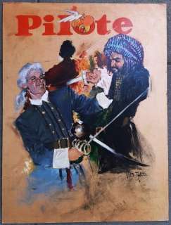 Thos, Yves - Dessin original couleur - Barbe Rouge - Couverture préliminaire Pilote #447 - (1968) | Catawiki