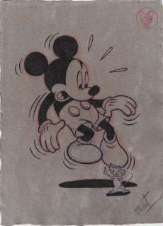 Millet - 1 Watercolour - Mickey Mouse - Vintage Style | Catawiki