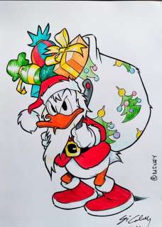 Cabella Sergio - 1 Original colour drawing - Topolino - Paperino e il peso dei regali - 2024 | Catawiki