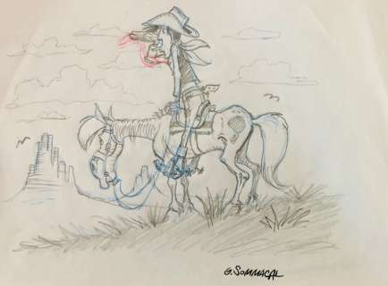 Sommacal, Giorgio - 1 Original colour drawing - Lucky Luke | Catawiki
