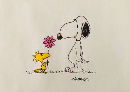Sommacal, Giorgio - 1 Original colour drawing - Peanuts / Snoopy | Catawiki