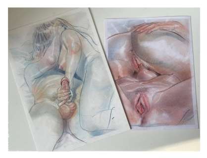 Salamanderlovers - 2 Original colour drawing - Confidences / 2 poems II - 2025 | Catawiki