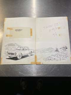 Mittéï - 1 Original drawing - La Mercedes-Benz «230 SL» - Journal Tintin 22 - 1964 | Catawiki