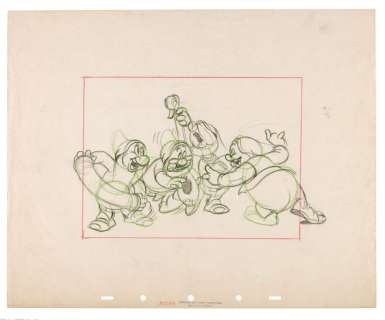 "SNOW WHITE AND THE SEVEN DWARFS" ORIGINAL LAYOUT DRAWING. | Hake’s
