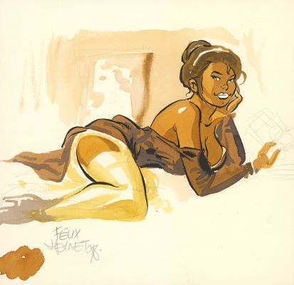 Félix Meynet | Tatiana K. - Illustration originale, portrait de Tatiana | Daniel Maghen