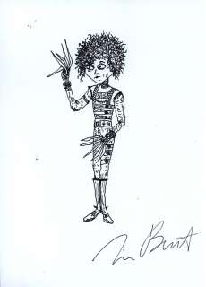 TIM BURTON  - Edouard aux mains d‘argent  - Dédicace au feutre signé en bas Ã [...]