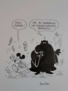 Ziche, Silvia - 1 Original drawing - Topolino e Gamba di Legno in travestimento Perfetto | Catawiki