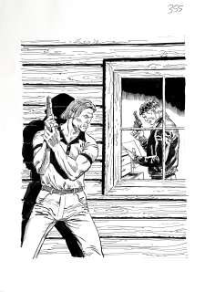 ROBERTO DISO - Original cover for Mister No n. 355. Cm. 29,5x41,5. Ink. Mint. Code 9809.