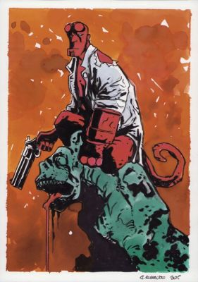 Giancarlo Caracuzzo - 1 Original colour drawing - Hellboy - 2025 | Catawiki