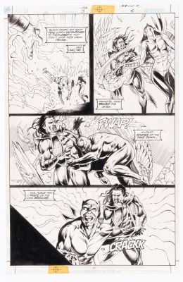 Lot 126 - STEPHEN SADOWSKI JSA #3 COMIC BOOK PAGE ORIGINAL ART. | Hake’s