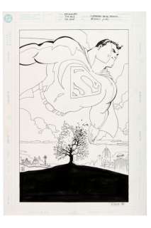 "SUPERMAN: FOR ALL SEASONS" ORIGINAL TIM SALE "WIZARD" MAGAZINE COVER ART. | Hake’s