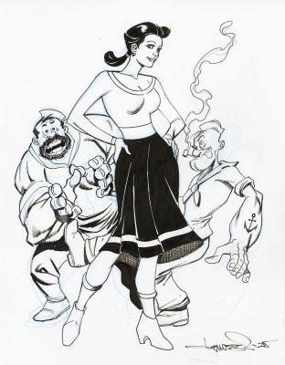 Aaron Lopresti | Popeye and Olive Oyl Original Sketch | Aaron Lopresti