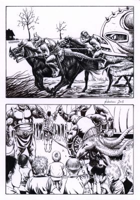 Nikodem Cabała | ON (komplet dwóch ilustracji) | Galeria Komiksu