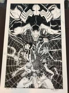 Art Adams - X-men: blue #21 cover - la - venom, iceman, beast, angel, marvel girl, & cyclops - 2018 signed