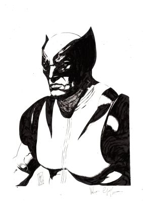 Continue Shopping | WOLVERINE BUST BY VALERIO GIANGIORDANO ON A4 PAPER | Scott’s Collectables