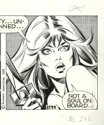 Romero, Enric Badia - 1 Original page - Axa - strip #1599 - Special strip with two panels - Signed - 1983 | Catawiki