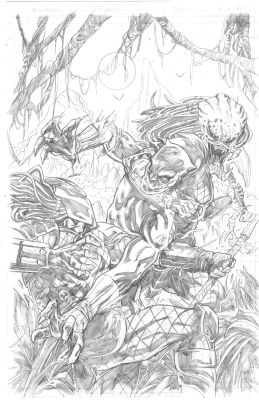 PREDATOR KILLS MARVEL UNIVERSE #4 CHRIS CAMPANA ORIGINAL COVER ART | Scott’s Collectables