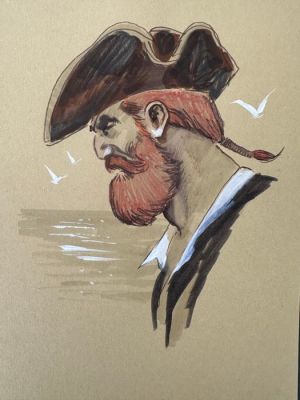 Carloni, Stefano - 1 Original colour drawing - Barbe Rouge - 2023 | Catawiki