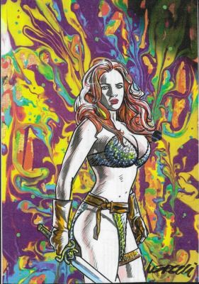 Vercelli, Gino - 1 Original colour drawing - Red Sonja - 2023 | Catawiki