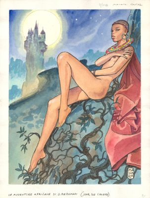 Milo Manara - Les Aventures Africaines de Giuseppe Bergman - Jour de colère (T.4) - Couverture originale de l‘édition espagnole publiée en 1999