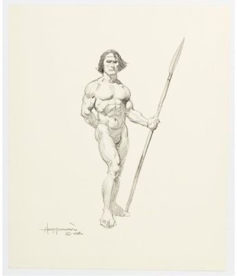 Mike Hoffman - 1 Original drawing - Guerriero primitivo - 2002 | Catawiki
