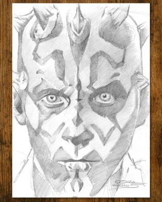 Oscar G. Calibos Œuvre originale - Darth Maul: Sith Portrait – Hand Signed Original Pencil Artwork | Catawiki