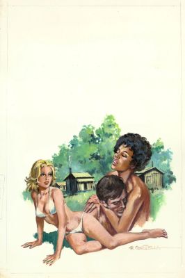 Rafael Cortiella | Original Detective novel cover – Ébano virgen – Cortiella | Origin Of Comics