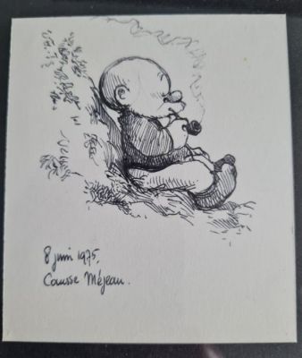 Jean Dulieu (Jan van Oort) - 1 Original drawing - Paulus de Boskabouter - Paulus de boskabouter rookt een pijpje - 1975 | Catawiki