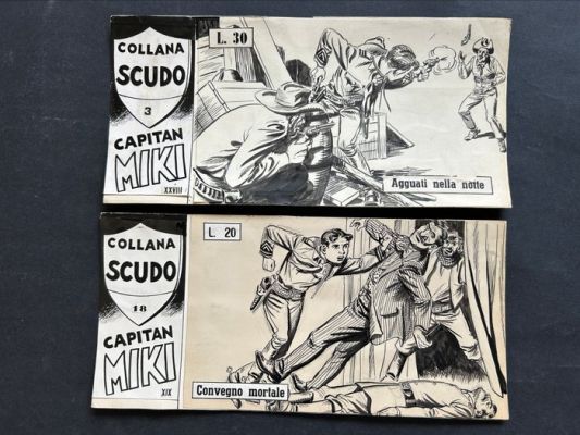 EsseGesse - 2 Original cover - Collana Scudo Capitan Miki - 1964 | Catawiki