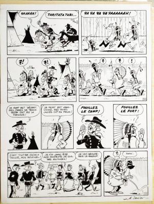 Janvier, Michel - 1 Original page - Lucky Luke - Rantanplan - Le Messager - 1995 | Catawiki
