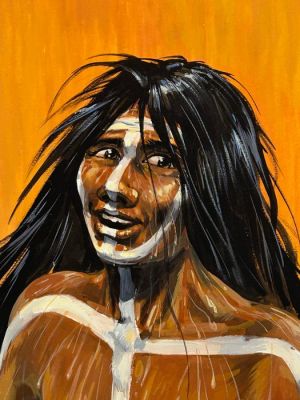 Derib - 1 Original cover - Celui qui est né deux fois - Gouache - 1984