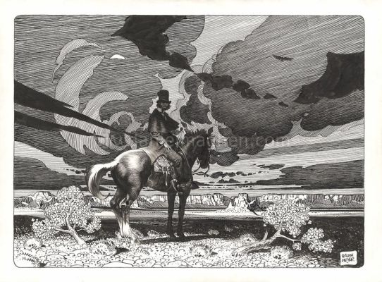 Ralph Meyer | Undertaker, Jonas à cheval, illustration origi | Daniel Maghen