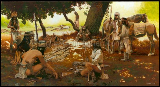 Christian Rossi | Peinture originale - Tribu de guerre | Daniel Maghen